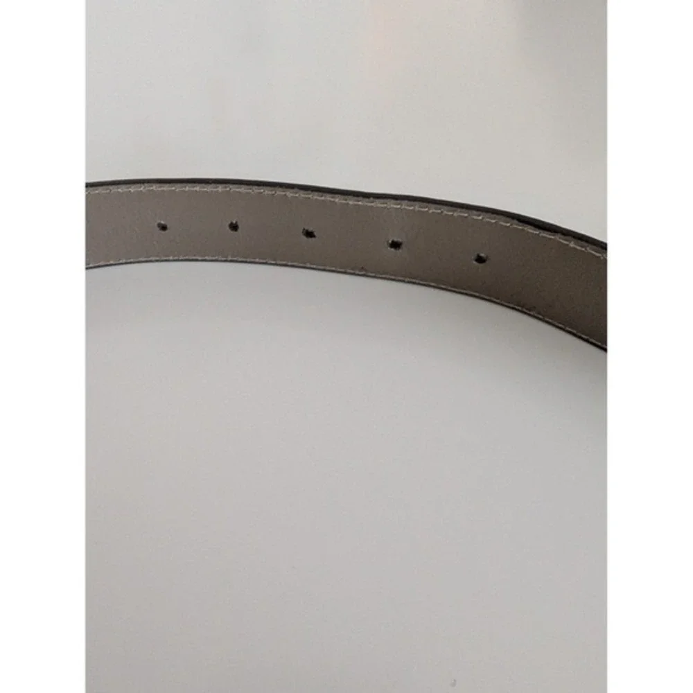 Men's Brown Italian Leather Belt with Silver Buckle Size 36 Dress Casual‎
